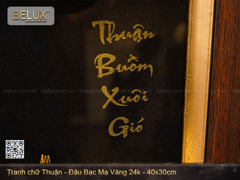 Tranh chữ Thuận - đậu bạc mạ vàng 24k&nbsp;